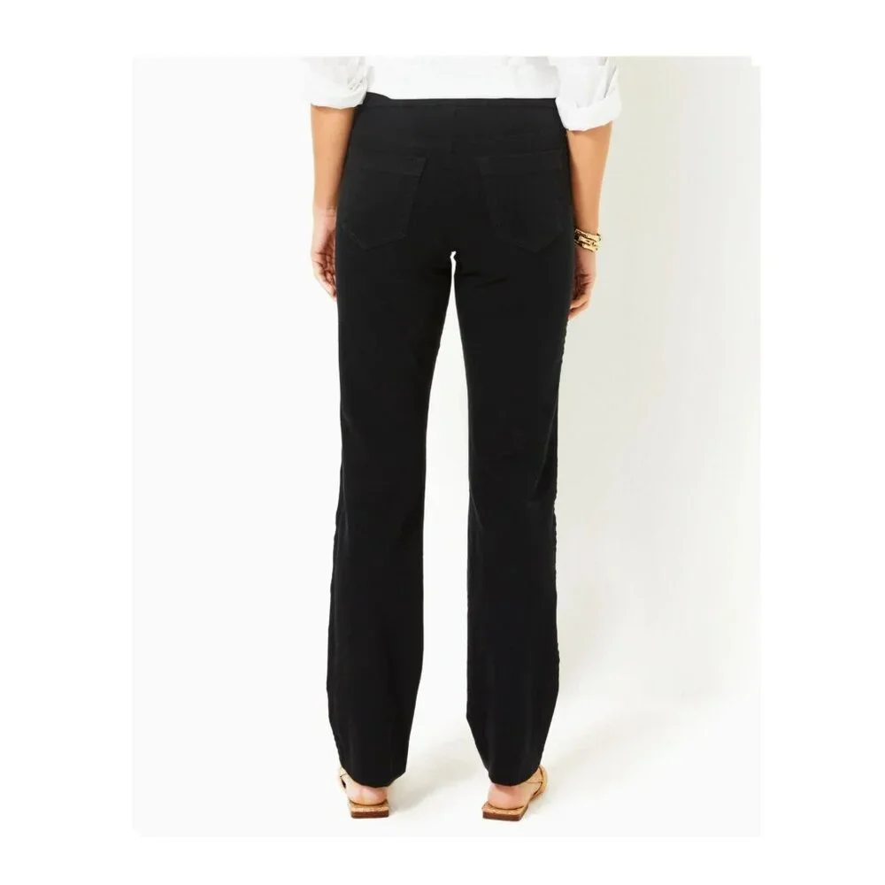 Lilly Pulitzer Declynn High Rise Straight Leg Pants Black Size 8 NWT - Picture 2 of 6
